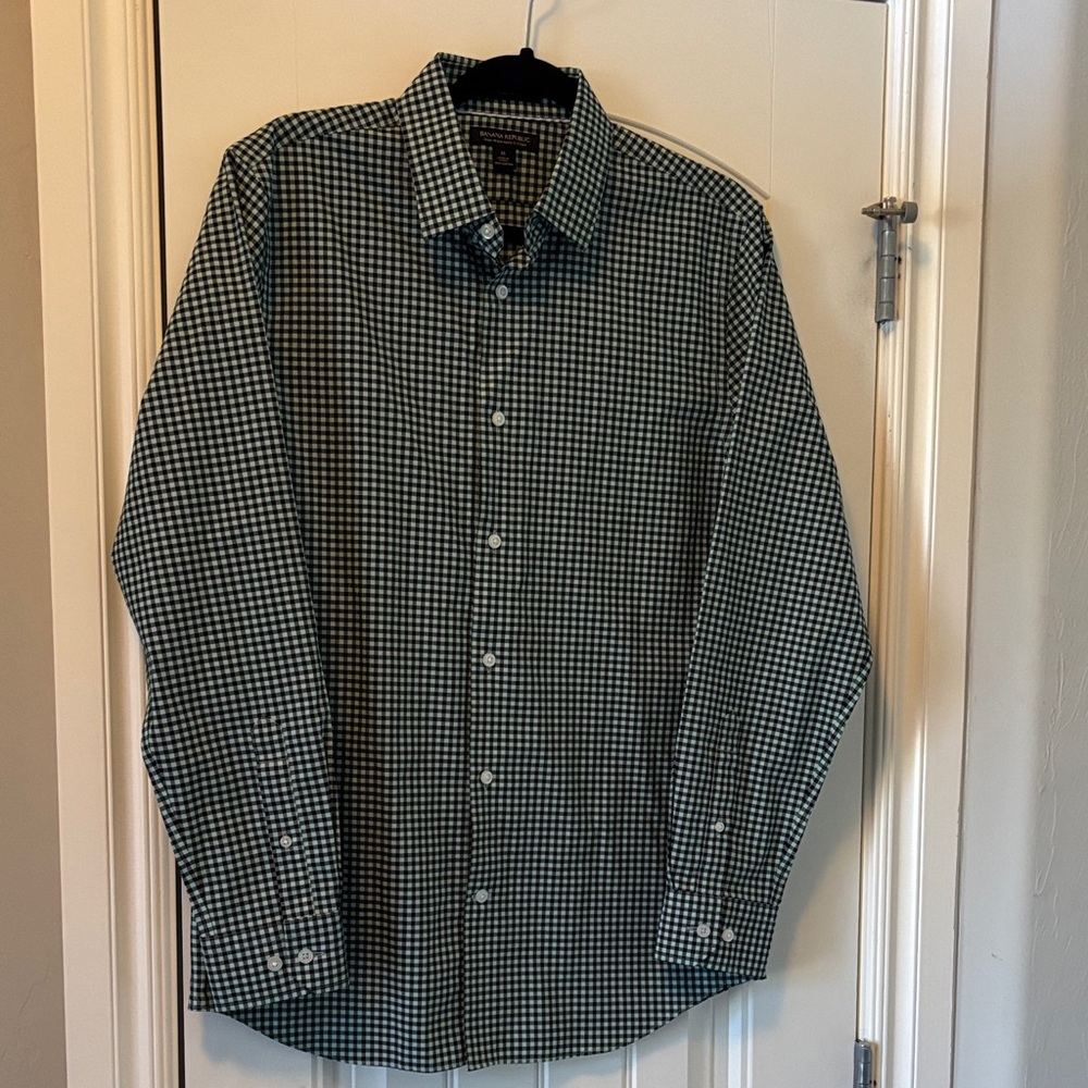 Banana Republic Black and White Gingham Shirt